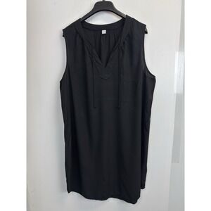 Old Navy‎ Women's Black Dress Size XL Sleeveless V-neck Tie Front